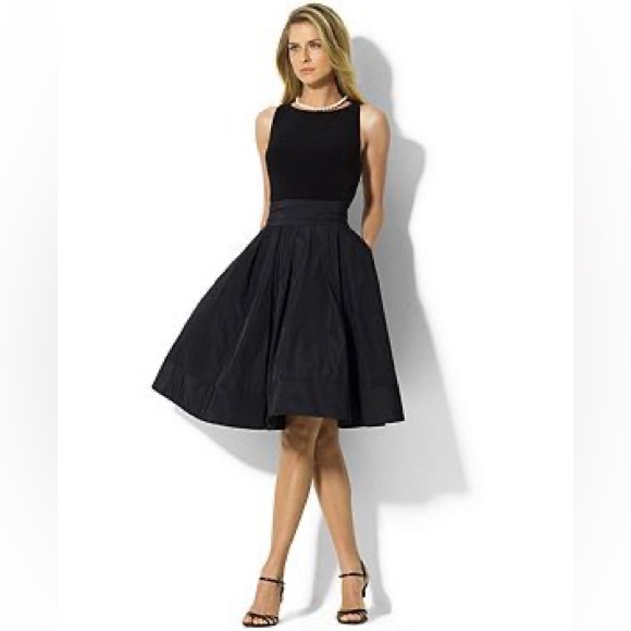 Ralph Lauren black cocktails midi dress size 8 - Picture 1 of 14